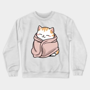 Cute chubby cat in  a blanket Crewneck Sweatshirt